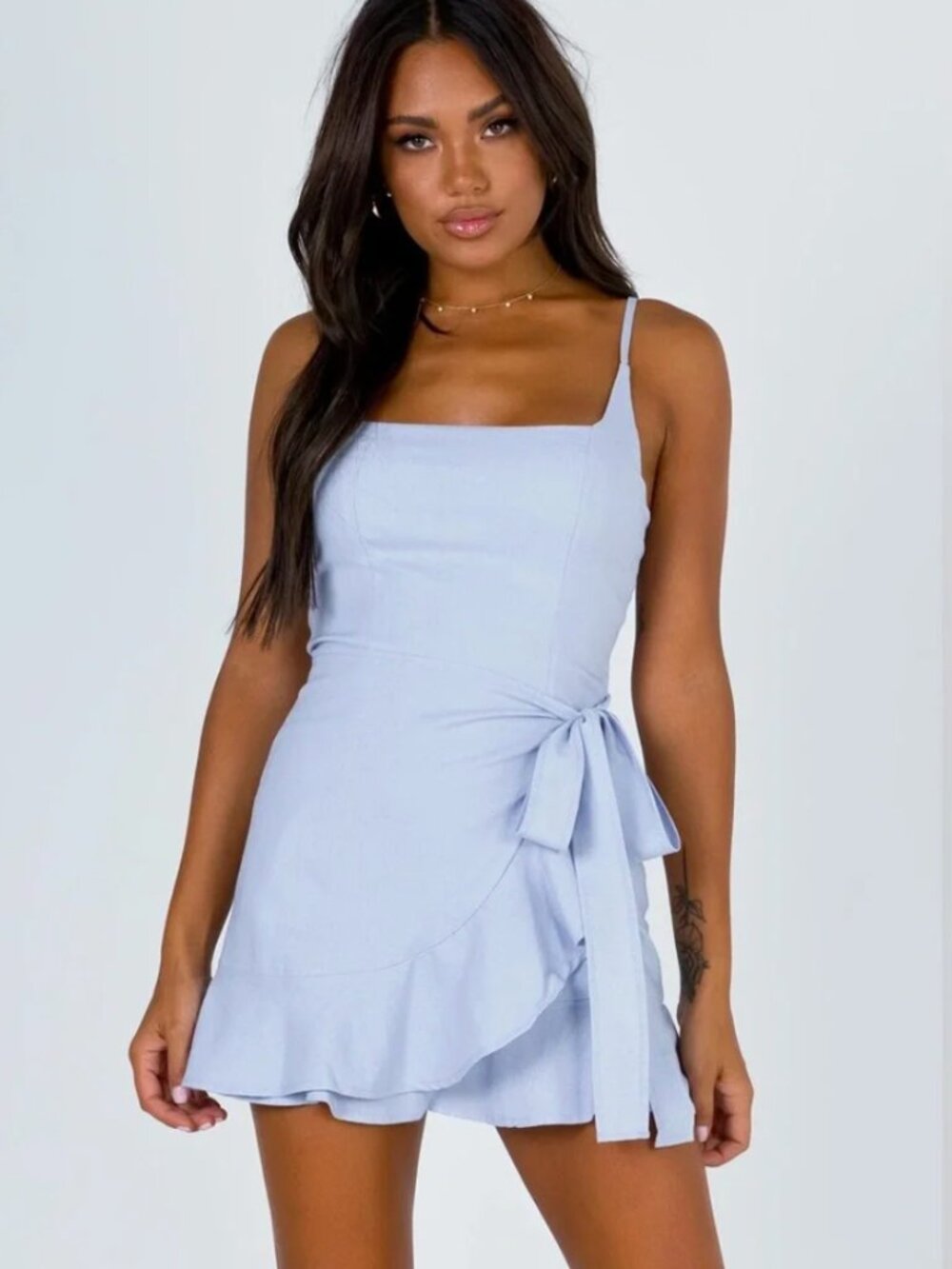 Princess Polly Cottage Hill Mini Dress - Size 0 - Light Blue